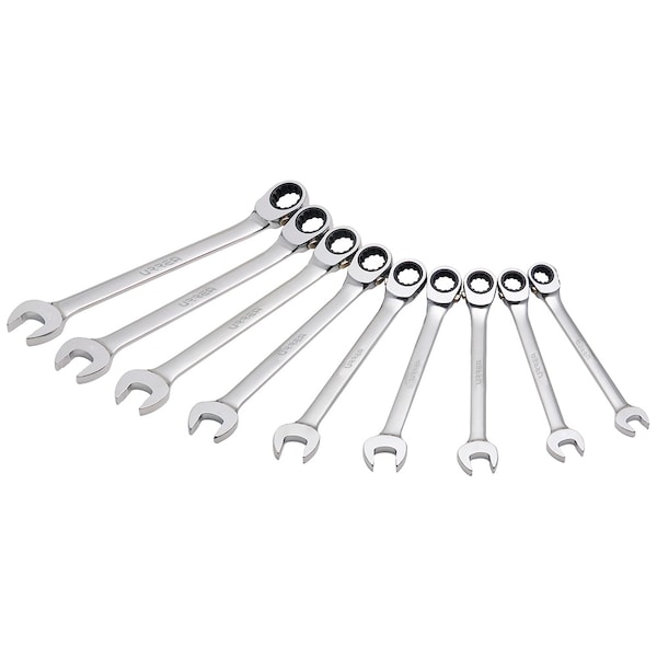 SAE Spline reversible ratcheting wrench sets (9 pieces).